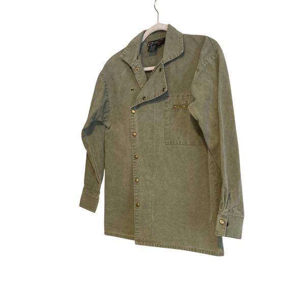 Vintage 90s Army Green Double Breasted Lightweight Skater Cotton Jacket Sz Small - Picture 16 of 16